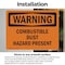 Signmission Combustible Dust Hazard Present OSHA Warning Sign, Vinyl Decal, 10in W x 7in L, 2PK OS-2PACK-WS-D-710-L-12024 - alternate 3